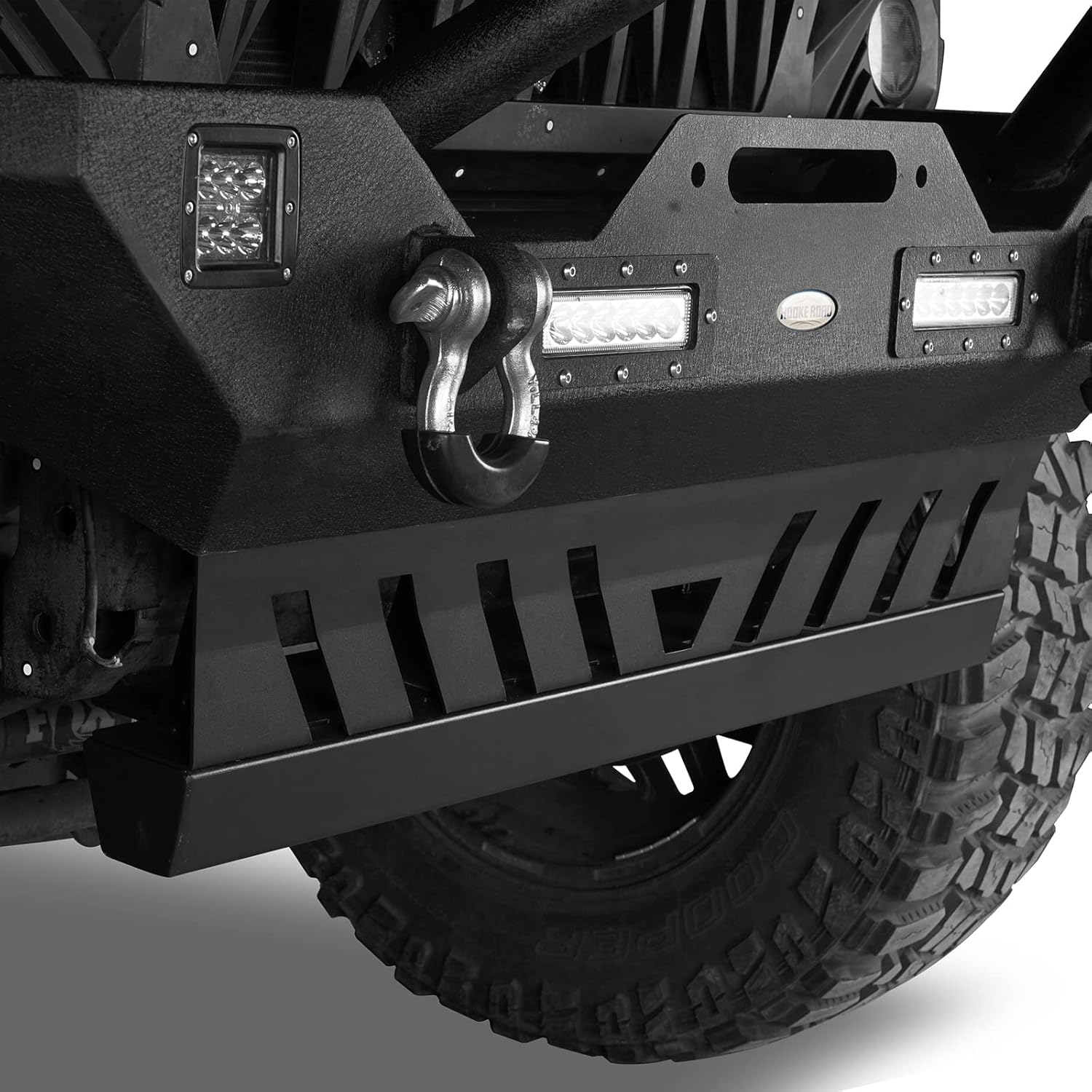 u-Box Wrangler JK Front Skid Plate Texured Black Steel Undercarriage Cover Off-Road Protection Compatible with Jeep Wrangler JK 2007-2018 & JKU Unlimited 07-18