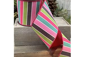 4" Faux Linen Striped Wired Ribbon Set