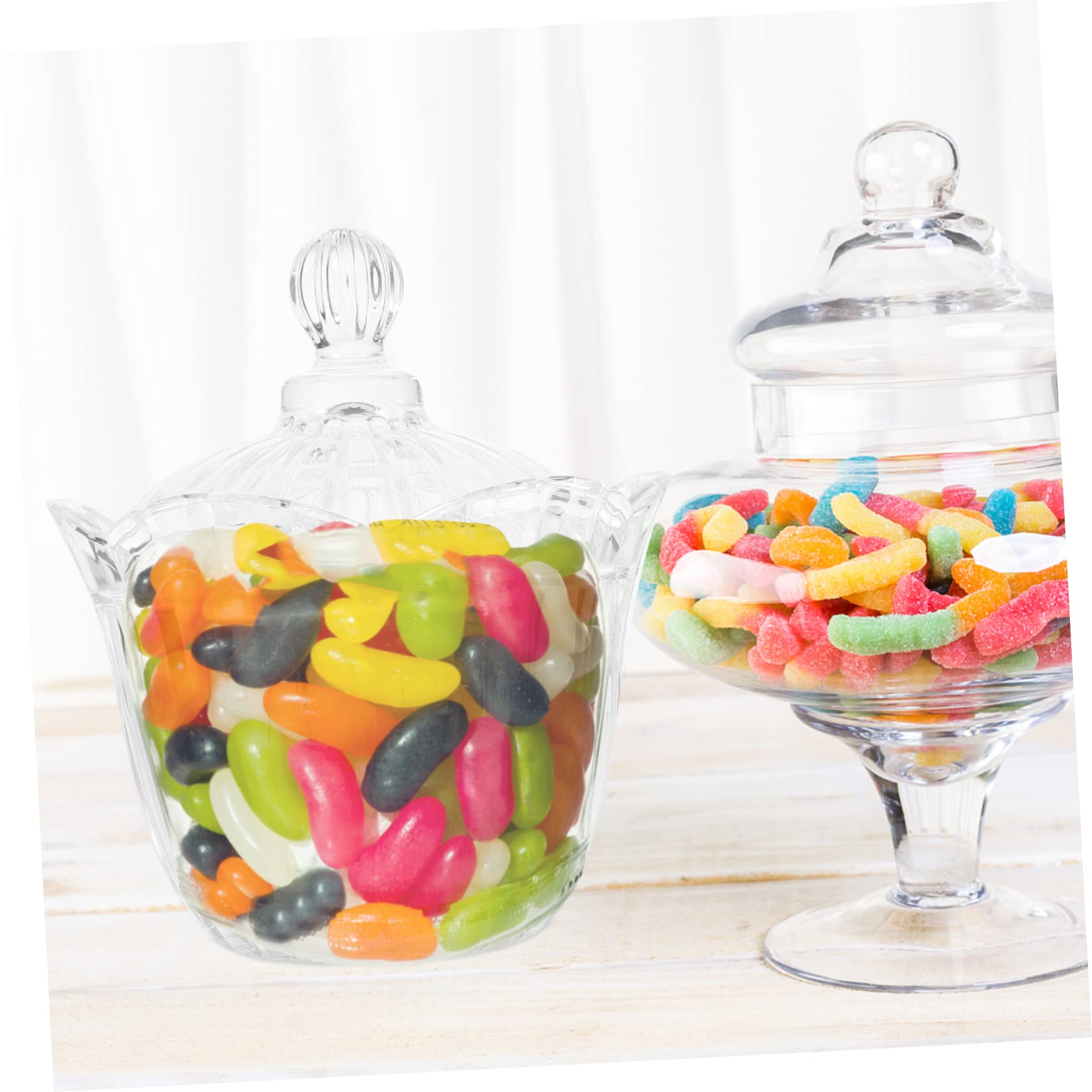 Alipis Lot de 2 Bocaux de Rangement en Verre avec Couvercle Hermétique pour Bonbons Noix Et Fruits Secs