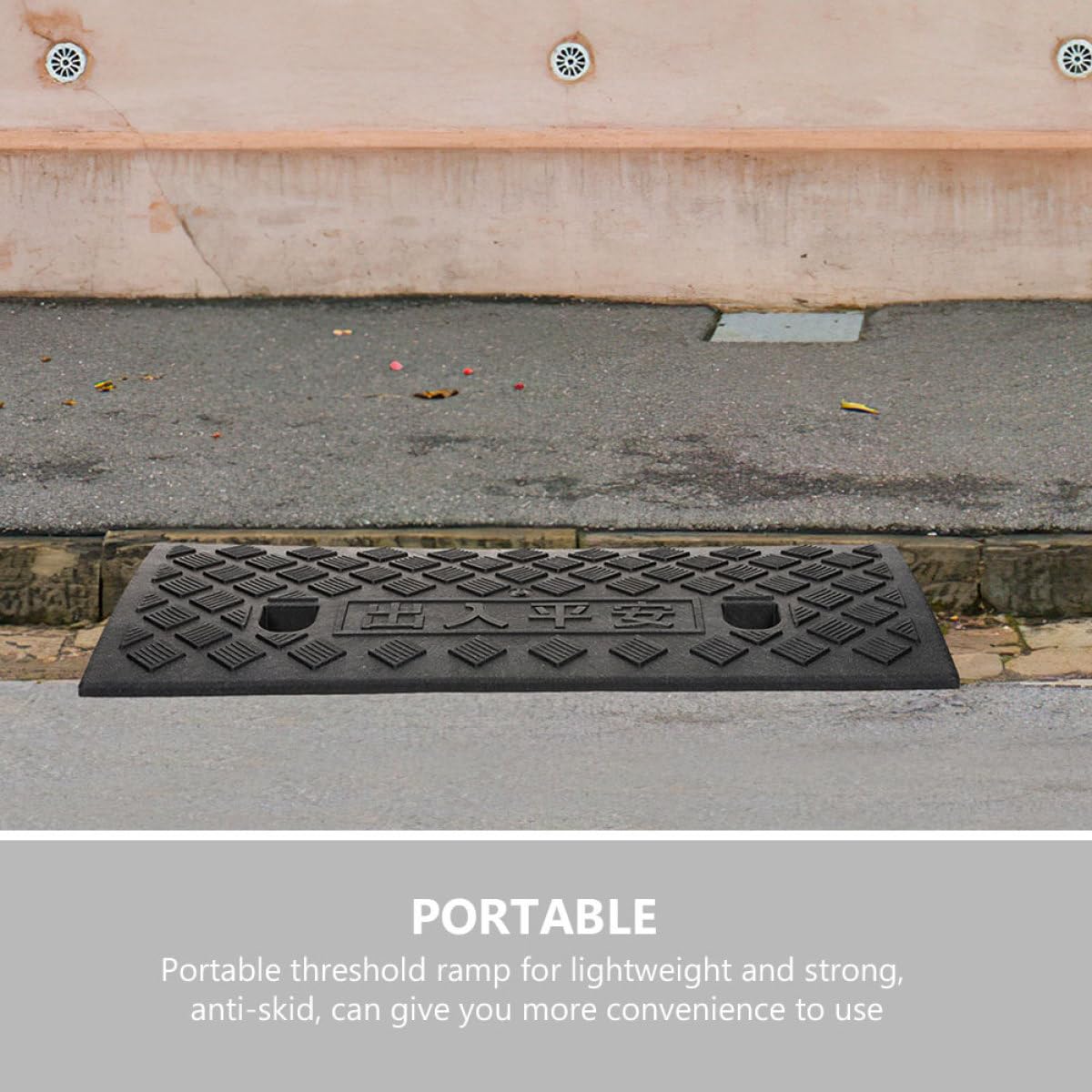 SHINEOFI Rampa de Goma para Bordillo de Coche 6 CM Alta Antideslizante Ligera y Portátil Protector de Entrada Adecuado para Sillas de Ruedas Monopatines y Uso Doméstico