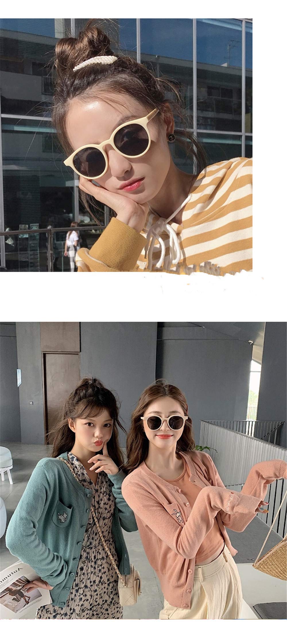 Beige caja pequeña lentes negras grises, gafas de sol lindas, gafas de sol de playa, hombres y mujeres cara pequeña