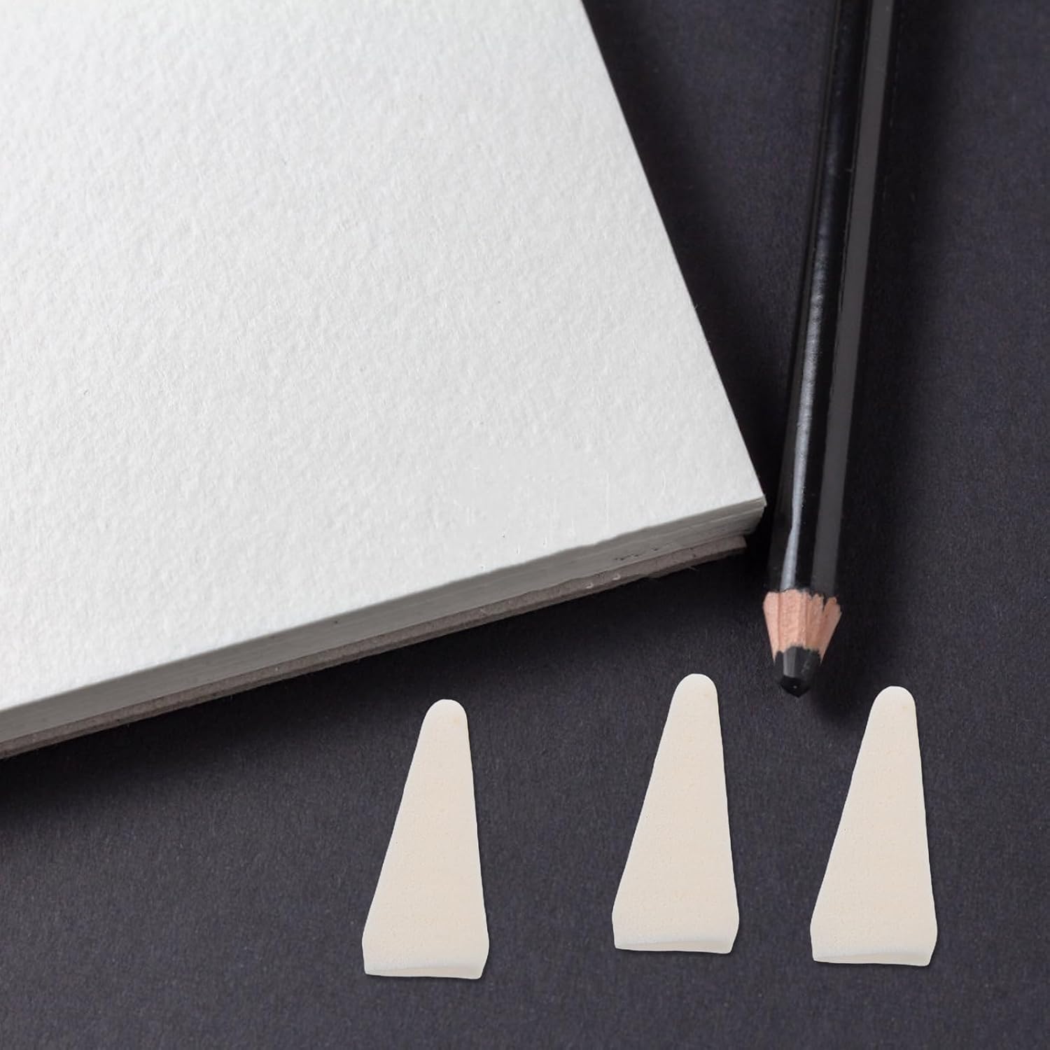 40pcs Replacement Cotton Heads for Sketch Erasers, Precise Replacement Tips for Drawing Corrections, Shading Tools for Indoor Creations and Classes, Suitable for Beginners