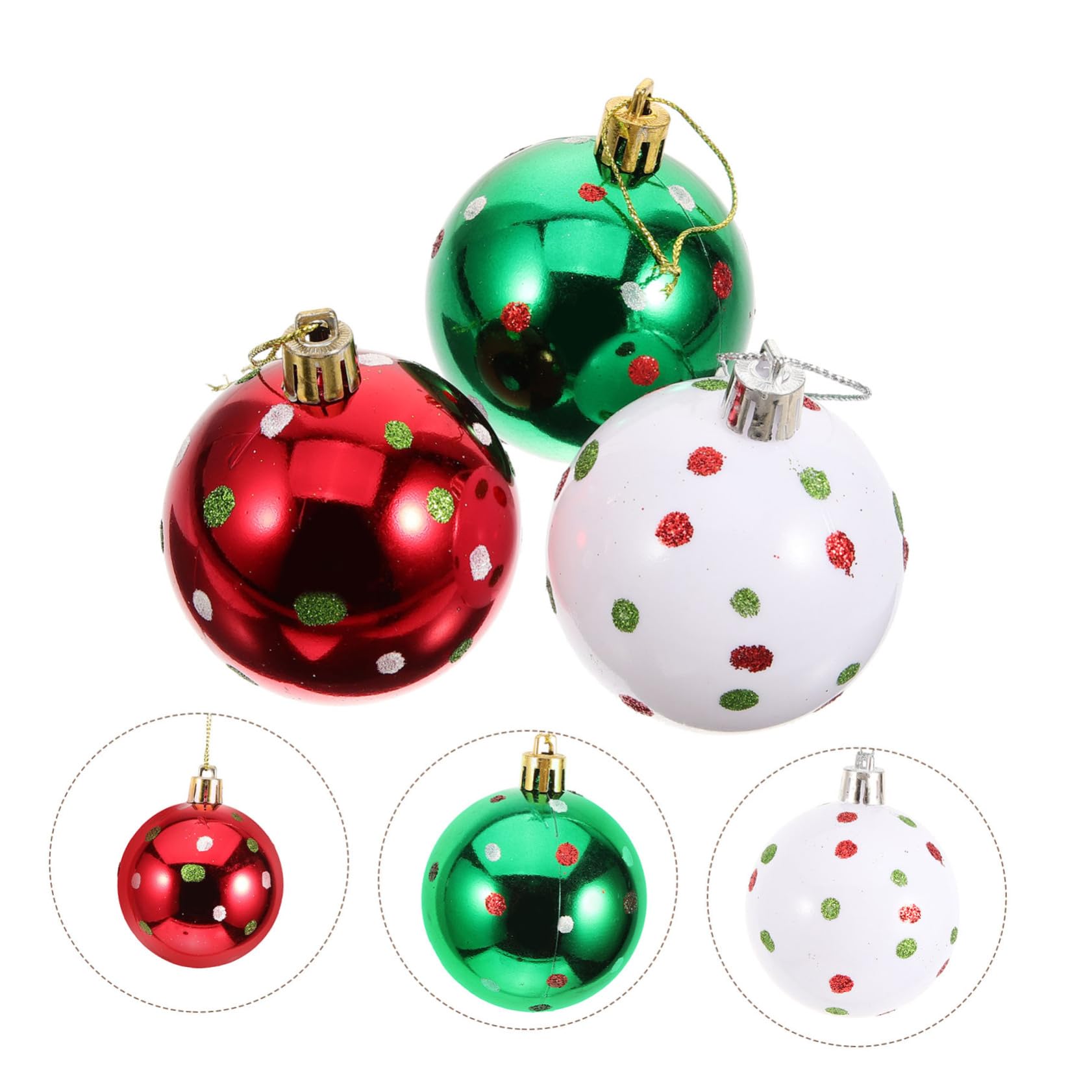 Cabilock 5 Series Bolas De Colgantes De Adornos De Árbol Puntos Decoración para Fiestas Y DIY 6 Piezas X 5