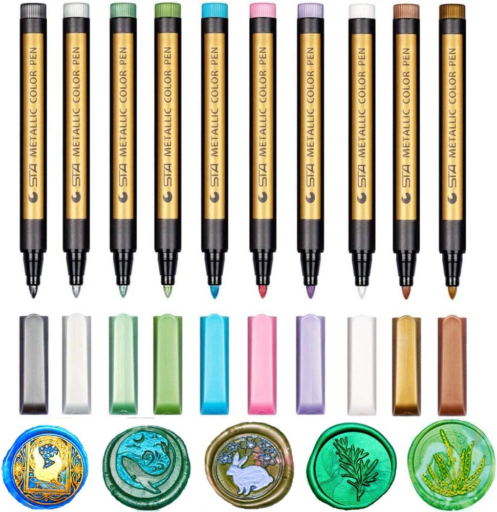 Wax Seal Pen Set, ONWINPOR Metallic Marker Pens Wax Seal