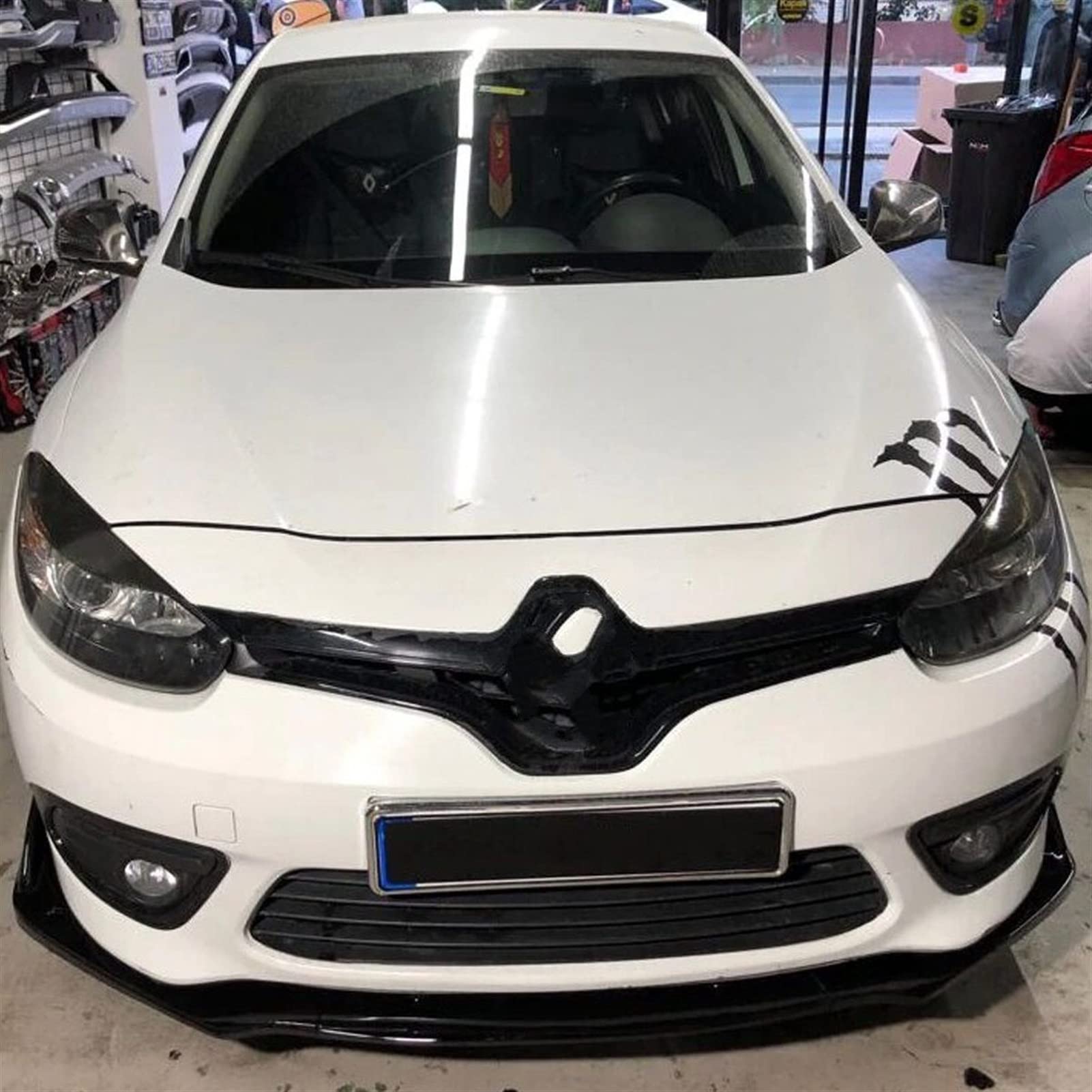 3 szt. Akcesoria przedni zderzak samochodowy dyfuzor Body Kit Spoiler, dla Renault, Fluence Black Przedni zderzak samochodowy(4pcs+Grey)