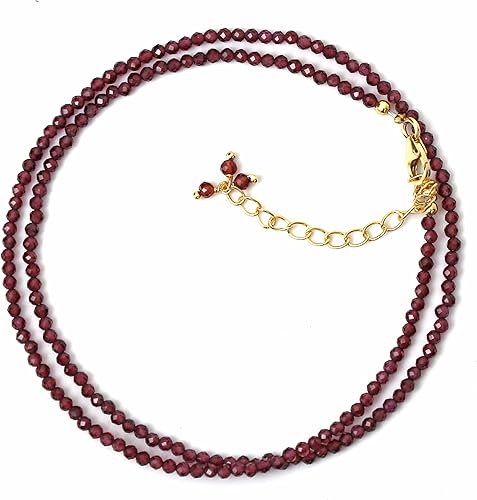 Gargantilla con cuentas naturales, cuentas facetadas, collar de piedra natal, cristal curativo de energía, regalo para ella, joyería de plata de ley