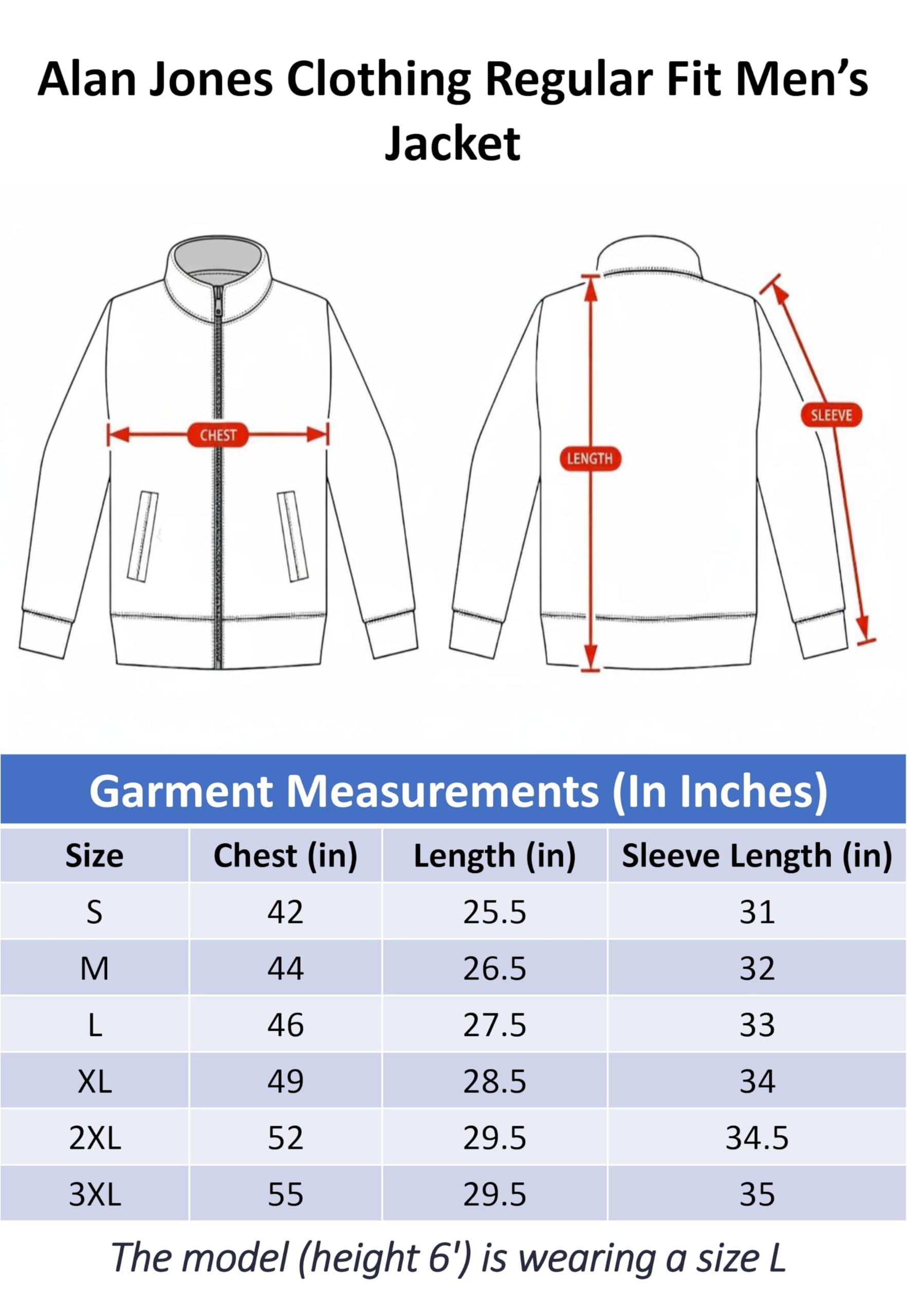 Alan Jones Clothing Men’s Fleece Full-Zip Jacket | Warm Puffy Polyester Jacket with Stand Collar & Piped Cuffs (Grey_XL) - Image 6 thumbnail