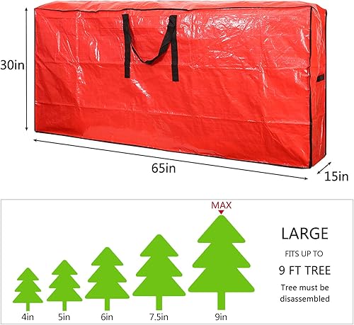 Miniatura 4 de Sattiyrch Bolsa de almacenamiento para árbol de Navidad – Se adapta a árboles desmontados de Navidad de hasta 9 pies con asas reforzadas duraderas