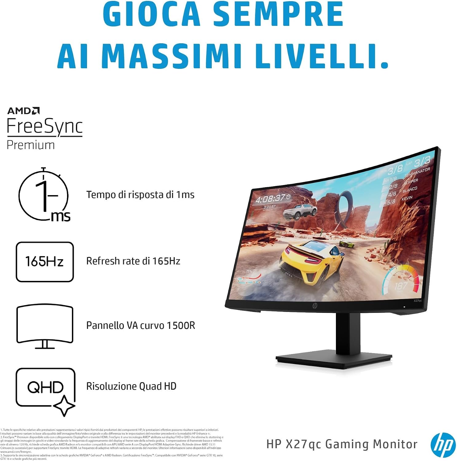X27qc Gaming Monitor Curvo da 27 pollici - Monitor - Immagine 8