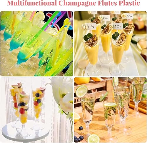 Miniatura 24 de SUREHOME - Copas de champán de plástico desechables transparentes, copas acrílicas de 5.5 oz para brindis de bodas, baby shower, fiesta