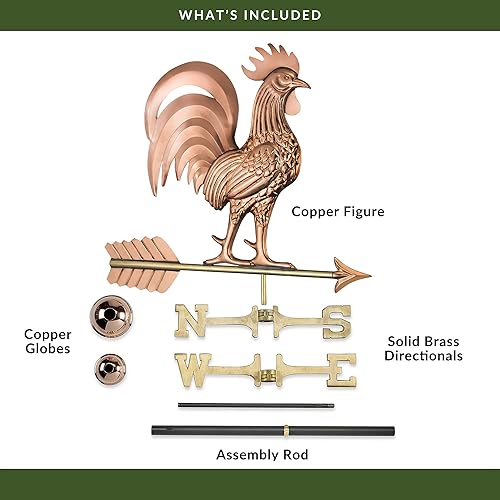 Miniatura 7 de Good Directions Veleta de cobre de gallo orgulloso 1973P