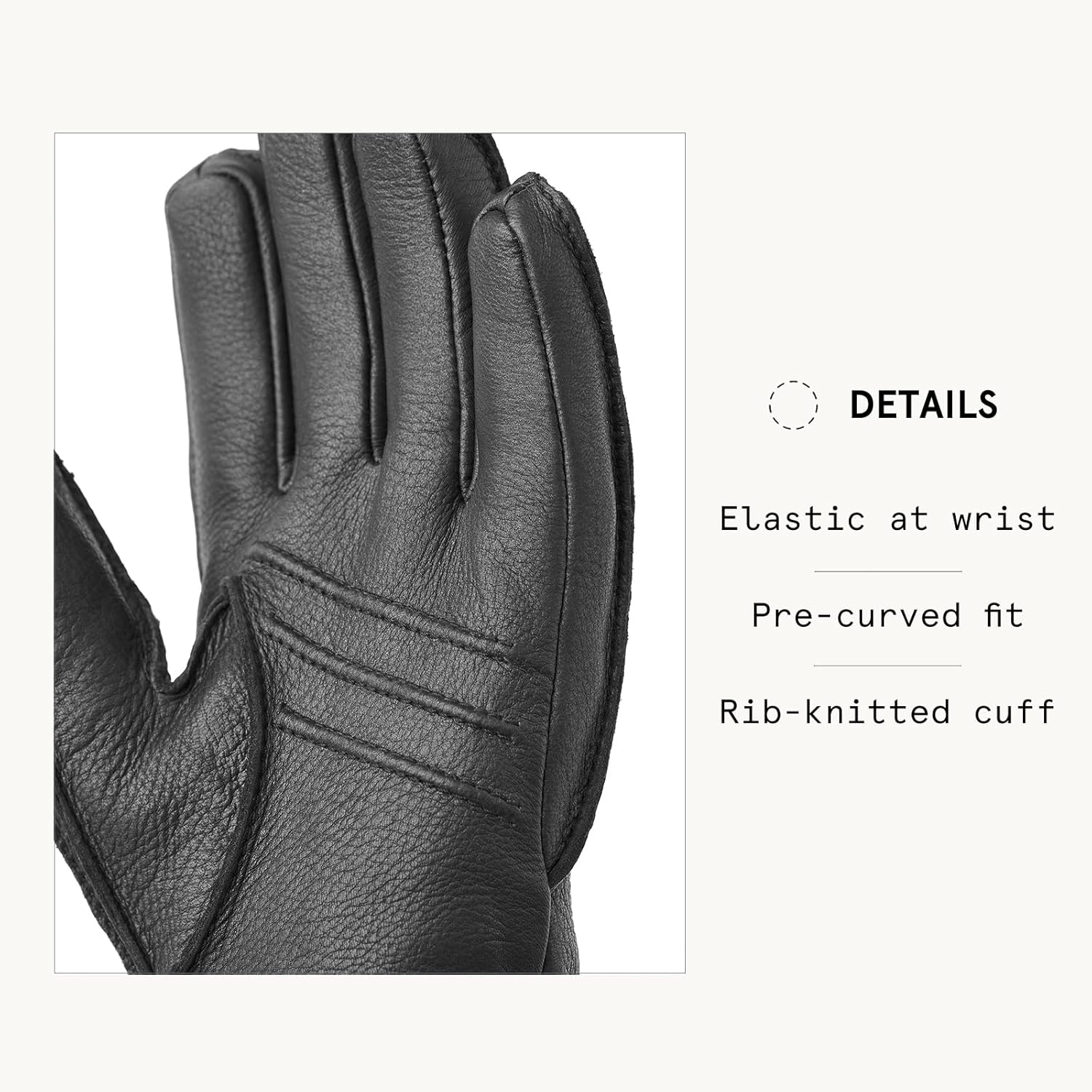 Hestra Deerskin Primaloft Rib Glove, Insulated Leather Glove for Work & Everyday Use - Image 4