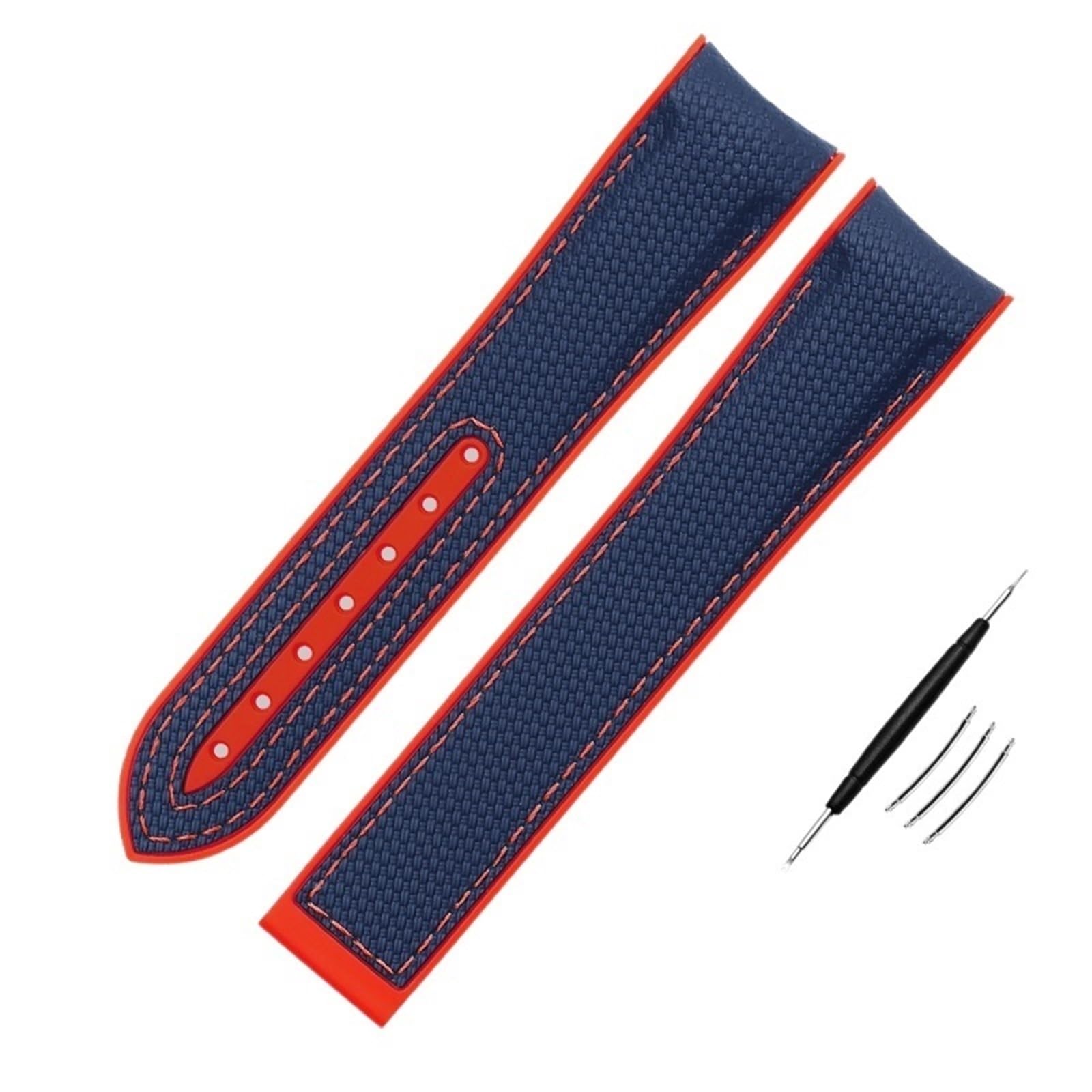 Bracelet montre nylon et silicone 20mm 22mm fermoir pliant boucle - 7