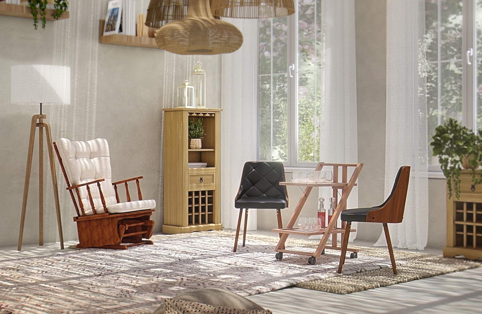 Carrello Servizio In Legno Ciliegio - Pratico E Funzionale, Con Ruote Piroettanti, Già Montato - Foto 4