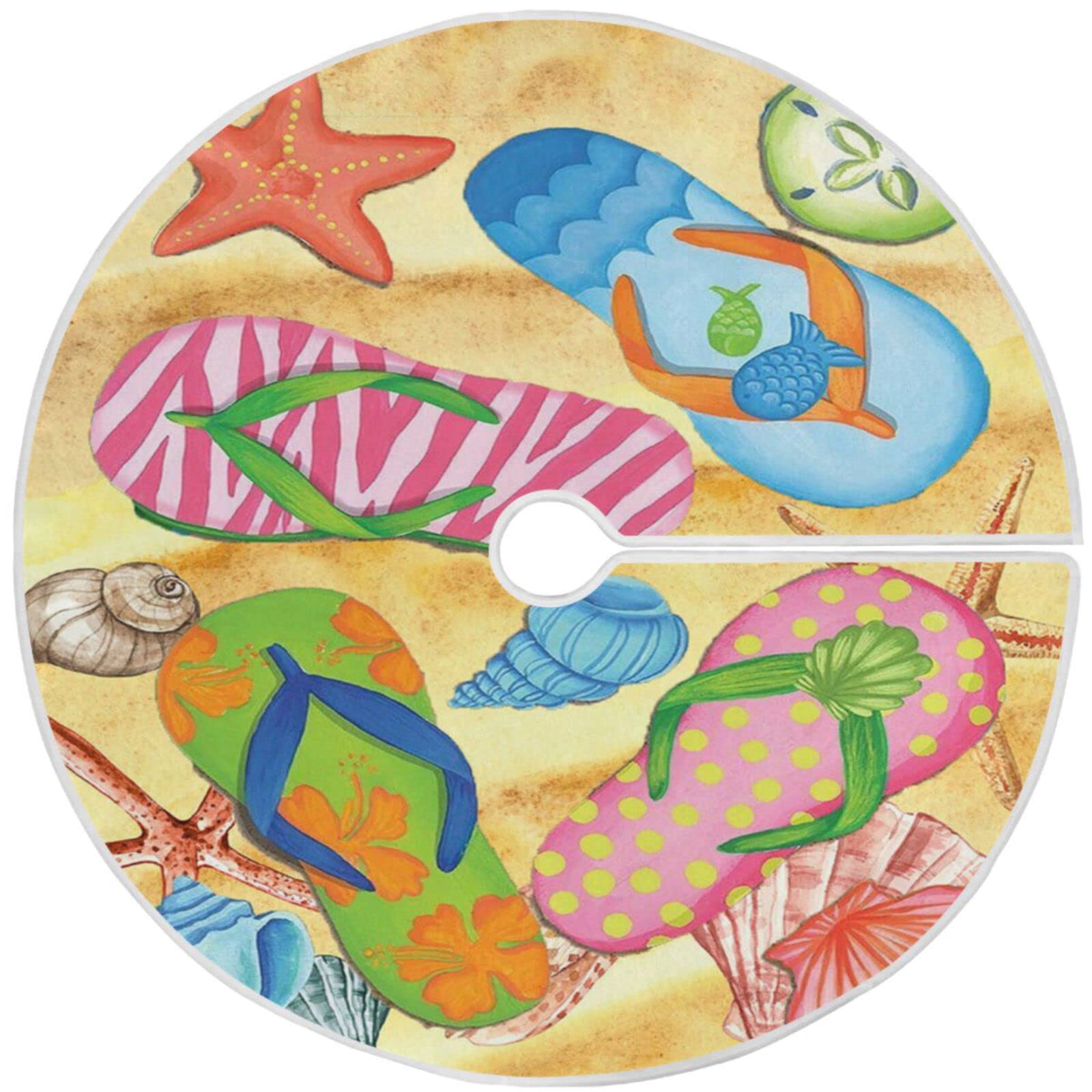 Summer Beach Flip Flops Tree Skirt 36