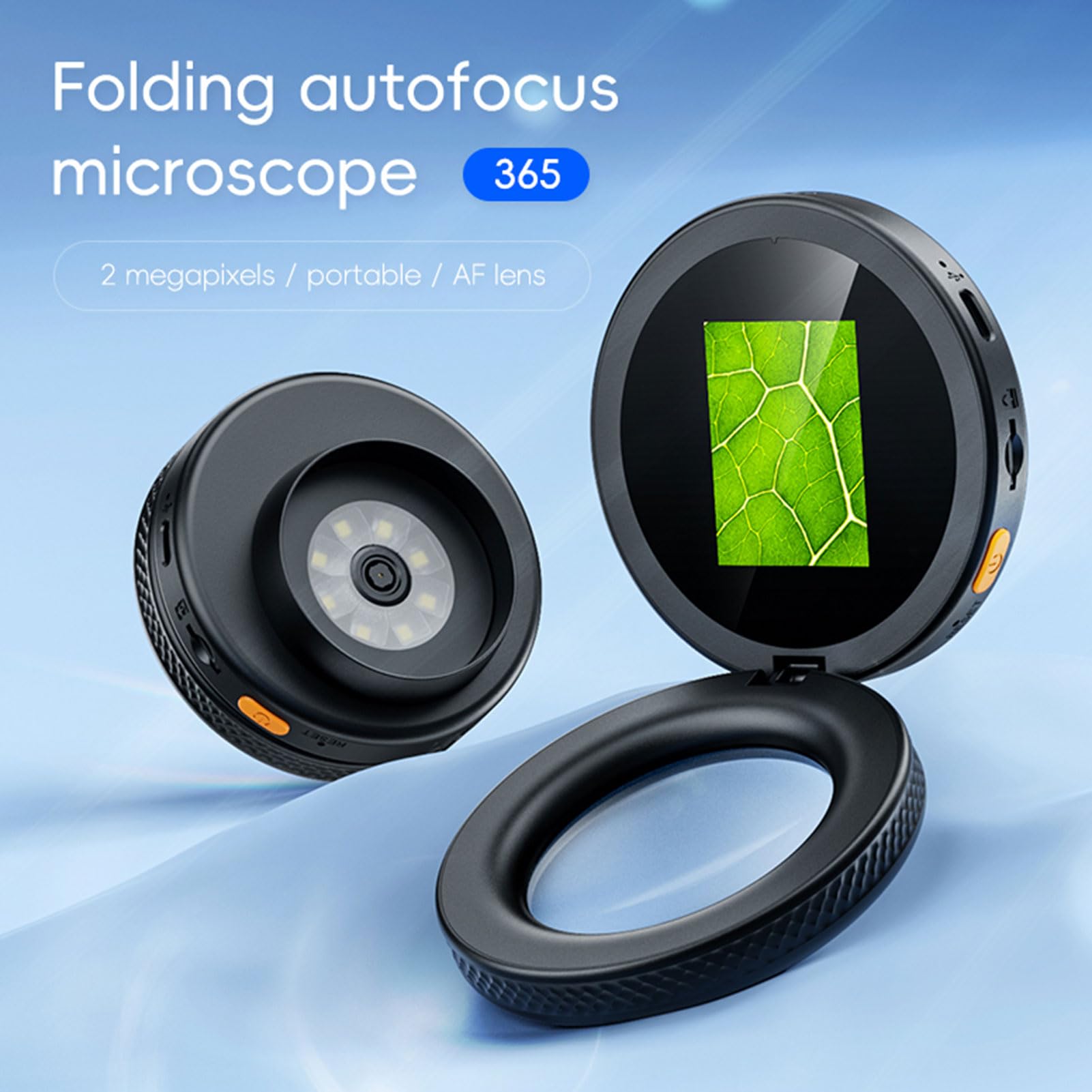 Luocute 500-fache Lupe mit Licht, Tragbare Tragbare USB-Digitalmikroskop-Makrokamera mit IPS-Bildschirm und 3-Stufen-LED-Licht für Erwachsene, ältere Menschen