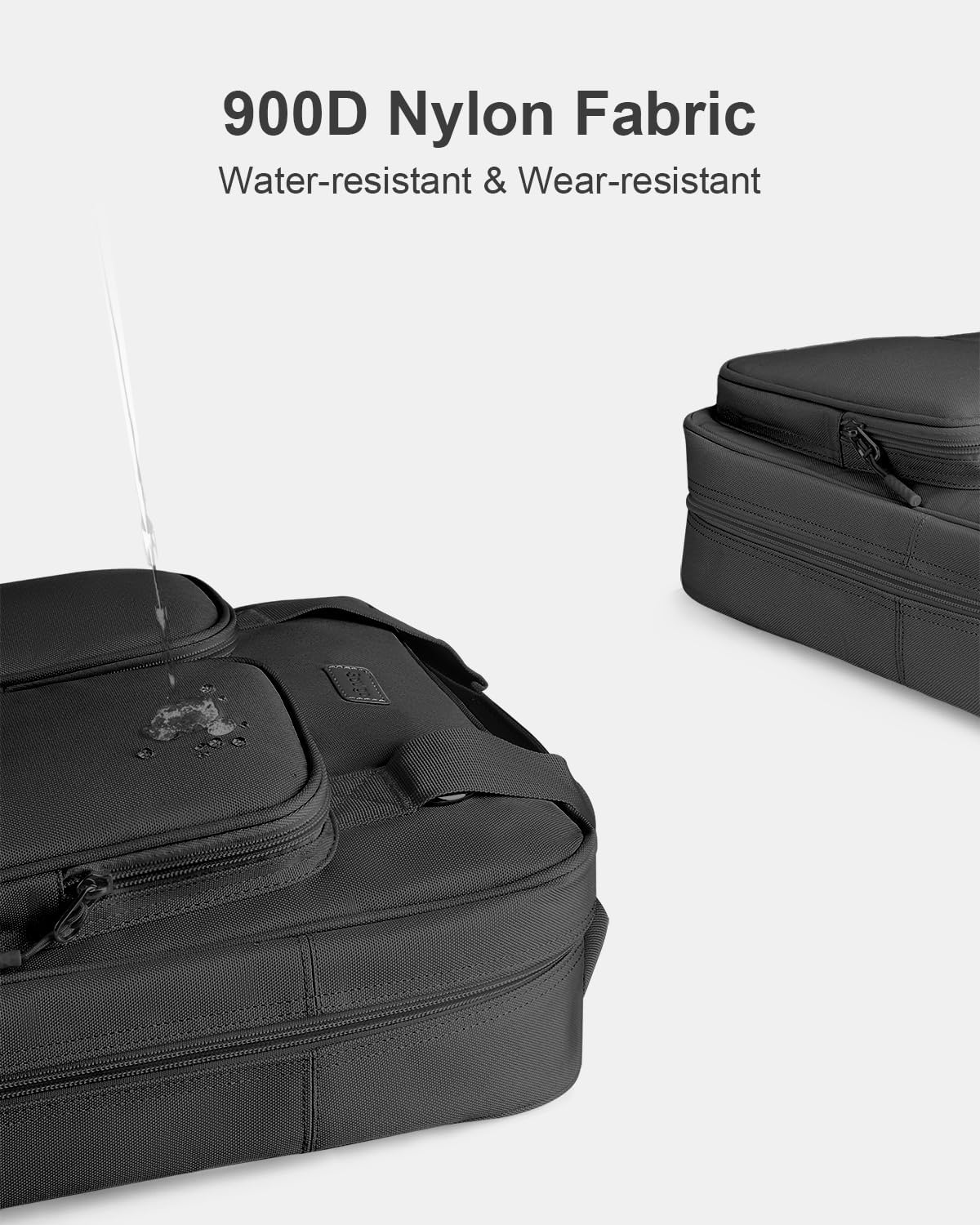 3 Inch Zipper Binder 3 Ring with Sturdy Shoulder Strap & Multi-Pocket, Binder with Zipper Holds Up to 700 Sheets for Office School, Compatible with 13” MacBook Laptop ipad(Black)