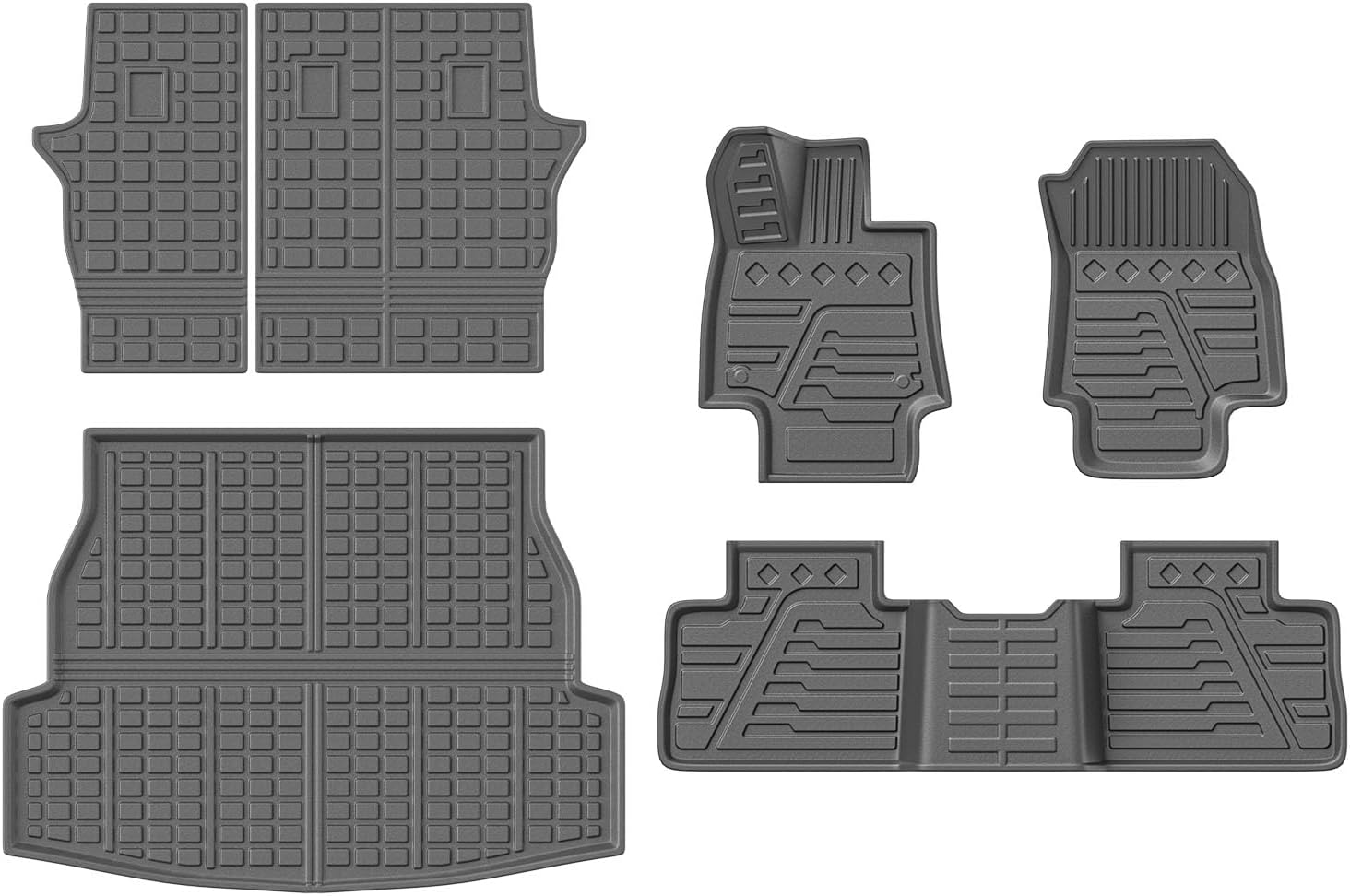 powoq Floor Mat Compatible with 2019-2025 Toyota RAV4 Cargo Mat Trunk Mat Replacement for 2019-2025 Toyota RAV4 Accessories(Floor+Trunk+Backrest Mat)