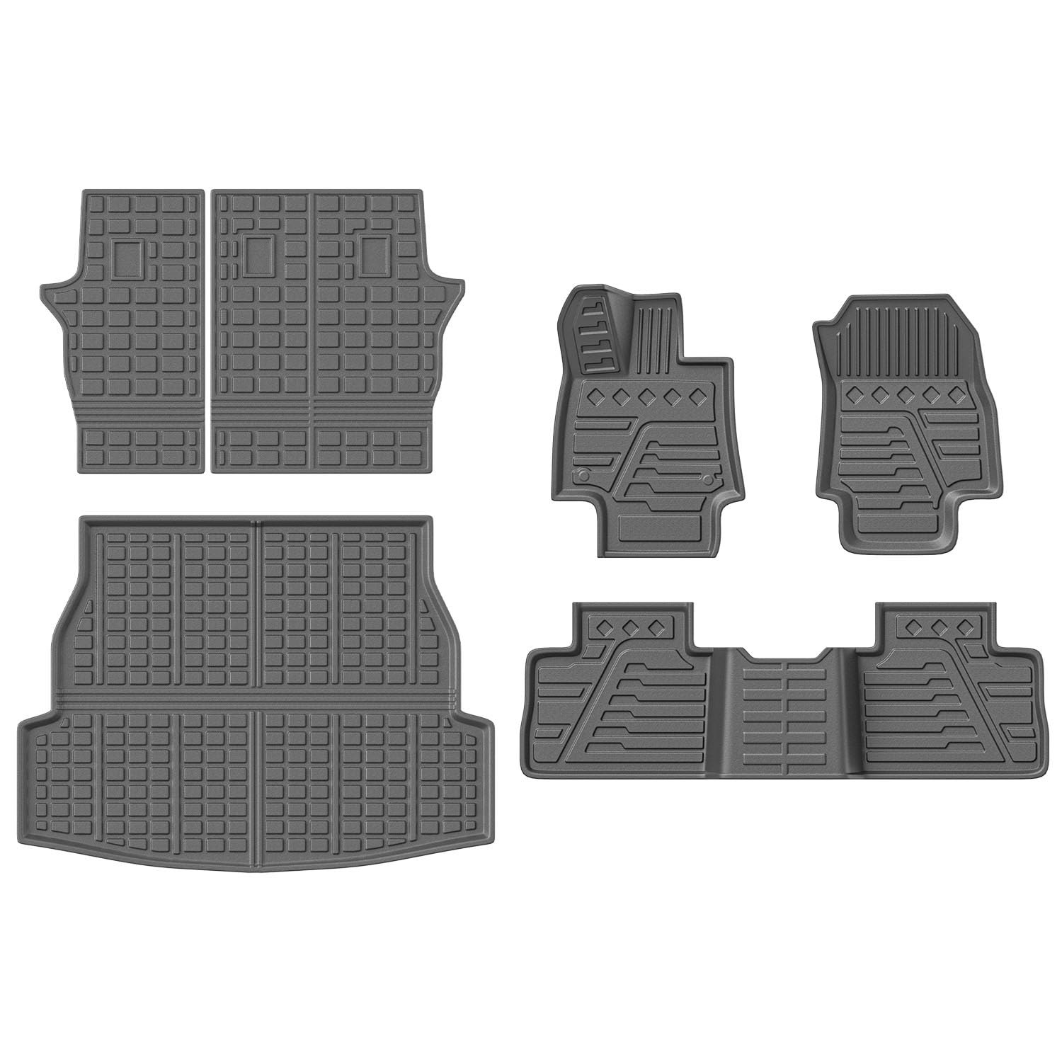 powoq Floor Mat Compatible with 2019-2025 Toyota RAV4 Cargo Mat Trunk Mat Replacement for 2019-2025 Toyota RAV4 Accessories(Floor+Trunk+Backrest Mat)Global Recycled StandardGlobal Recycled StandardGlobal Recycled Standard