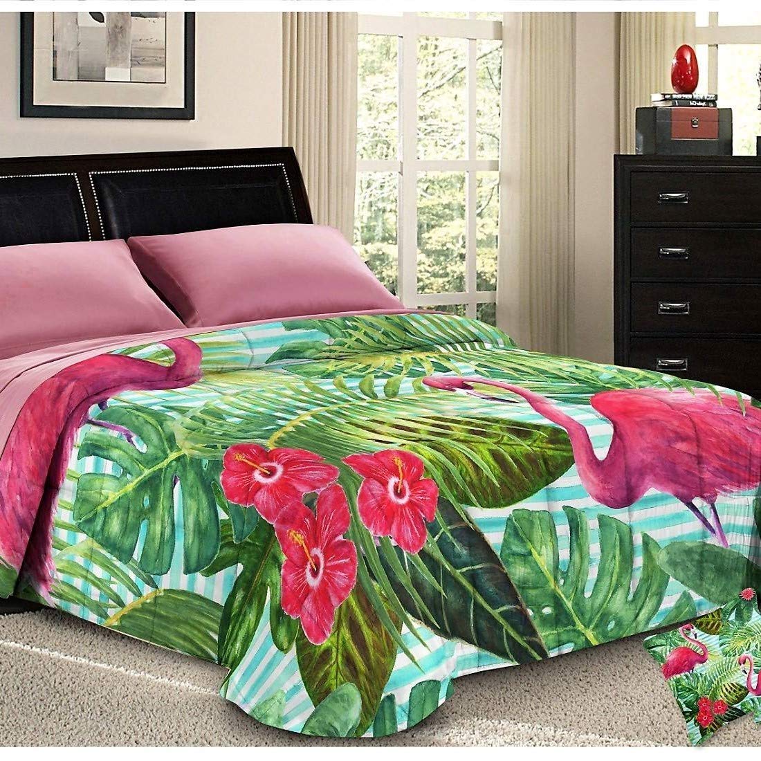 Couette d'hiver flamants roses pour réchauffer vos nuits en lit 180