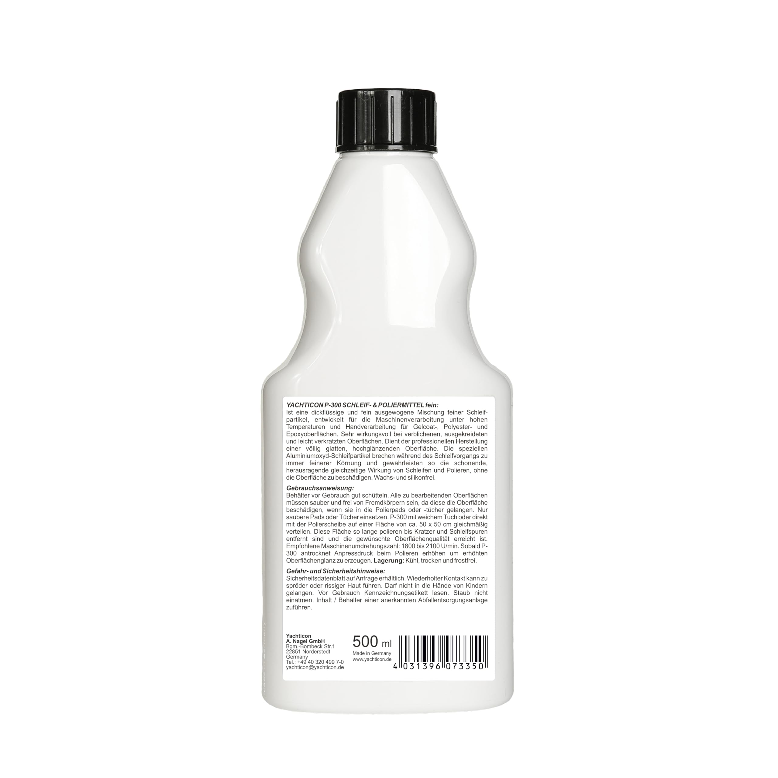 YACHTICON P-300 Schleif- und Poliermittel fein 500 ml - Feinpolitur für Gelcoat, Lack und Oberflächen