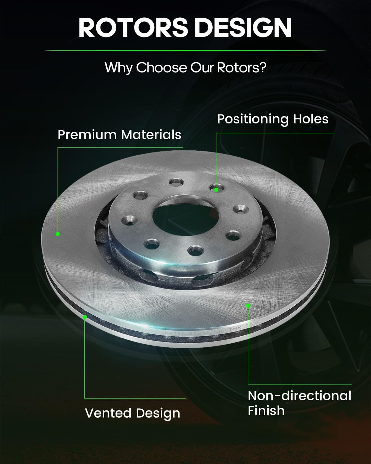 SCITOO 55099 Front Brake Rotors Fit For 2004-2011 For Chevrolet Aveo,2006-2011 For Chevrolet Aveo5,2013-2015 For Chevrolet Spark,2014-2016 For Chevrolet Spark EV,2009-2010 For Pontiac G3
