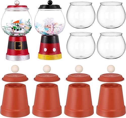 Juego de 4 tarros de caramelo de invierno, máquina de chicles, muñeco de nieve de pecera para el día de San Valentín, familia de muñeco de nieve de