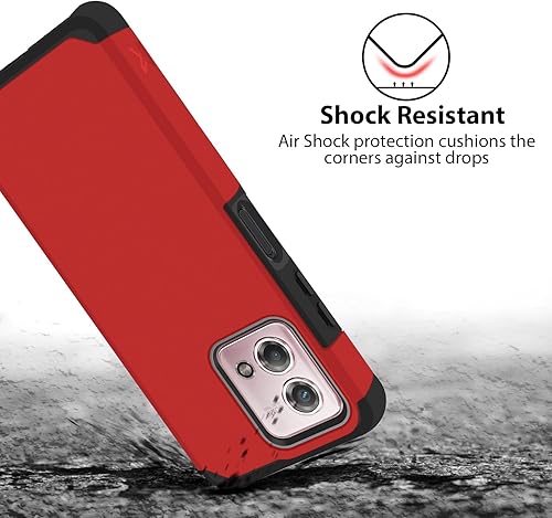 Miniatura 4 de TJS Funda compatible con Motorola Moto G Stylus 4G 2023 (solo versión Cricket), con protector de pantalla de vidrio templado de doble capa, soporte