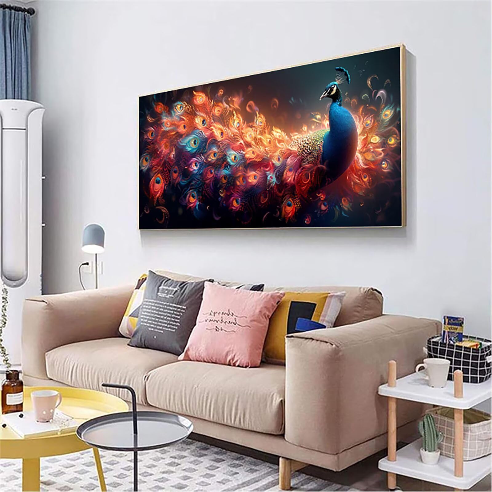 Diamentowe malowanie dla dorosłych duży rozmiar 100 x 200 cm, 5D diamentowe malowanie pawi, majsterkowanie ręczna aktywność dorosły zwierzę, haft diamentowy ścieg krzyżykowy, zestaw rzemieślniczy