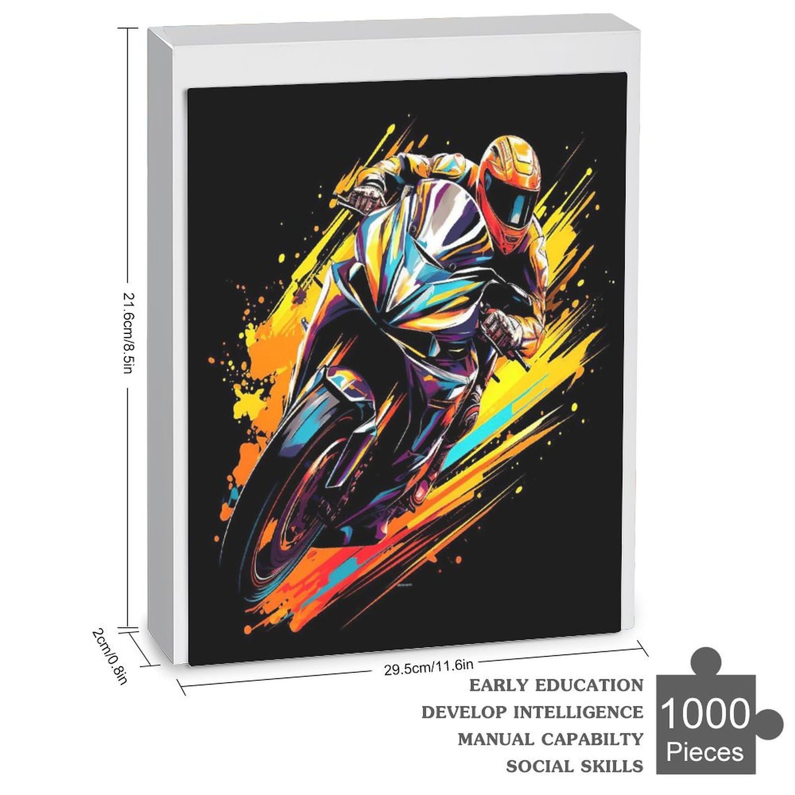 1000 Teile Holzpuzzle Motorräder – Für Erwachsene, 75x50cm, Inkl. Motivposter