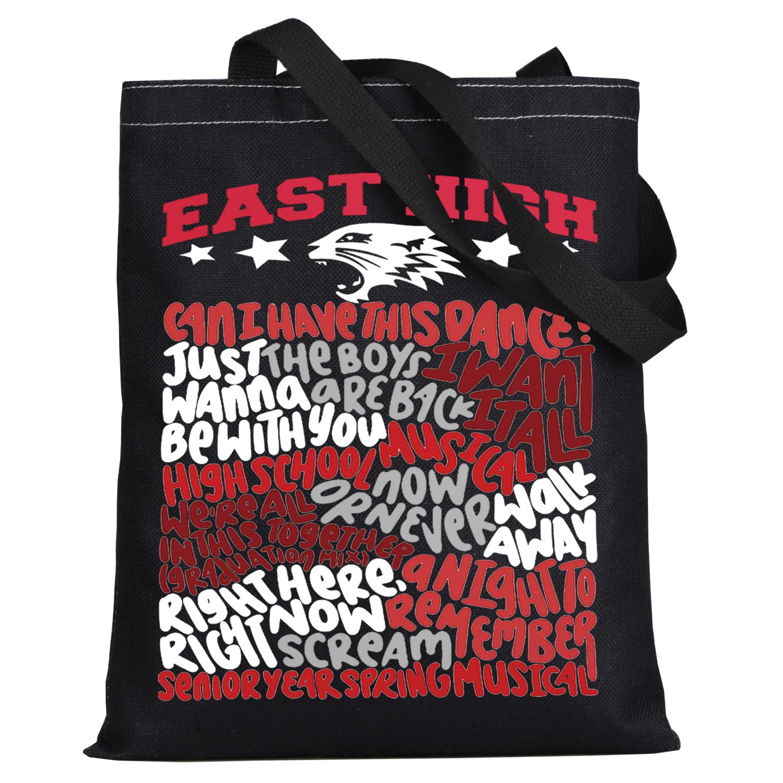 LEVLO Bolton Musical Gift East High Canvas Tote Bag East High Musical Inspired Gift For Musical Fans, East High Bt, L