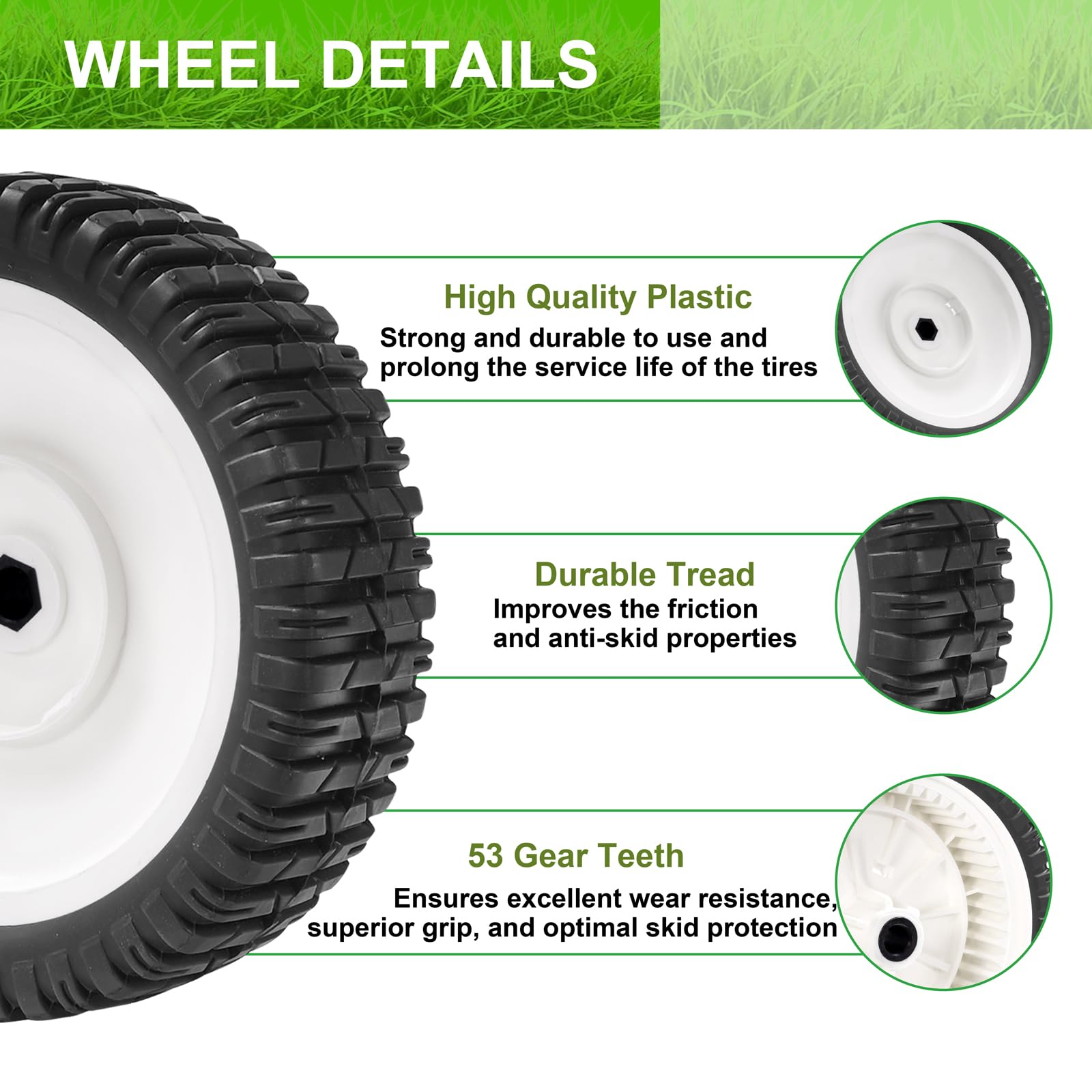 Amazon.com : 180773 180775 Mower Front Drive Wheels - Ideal for
