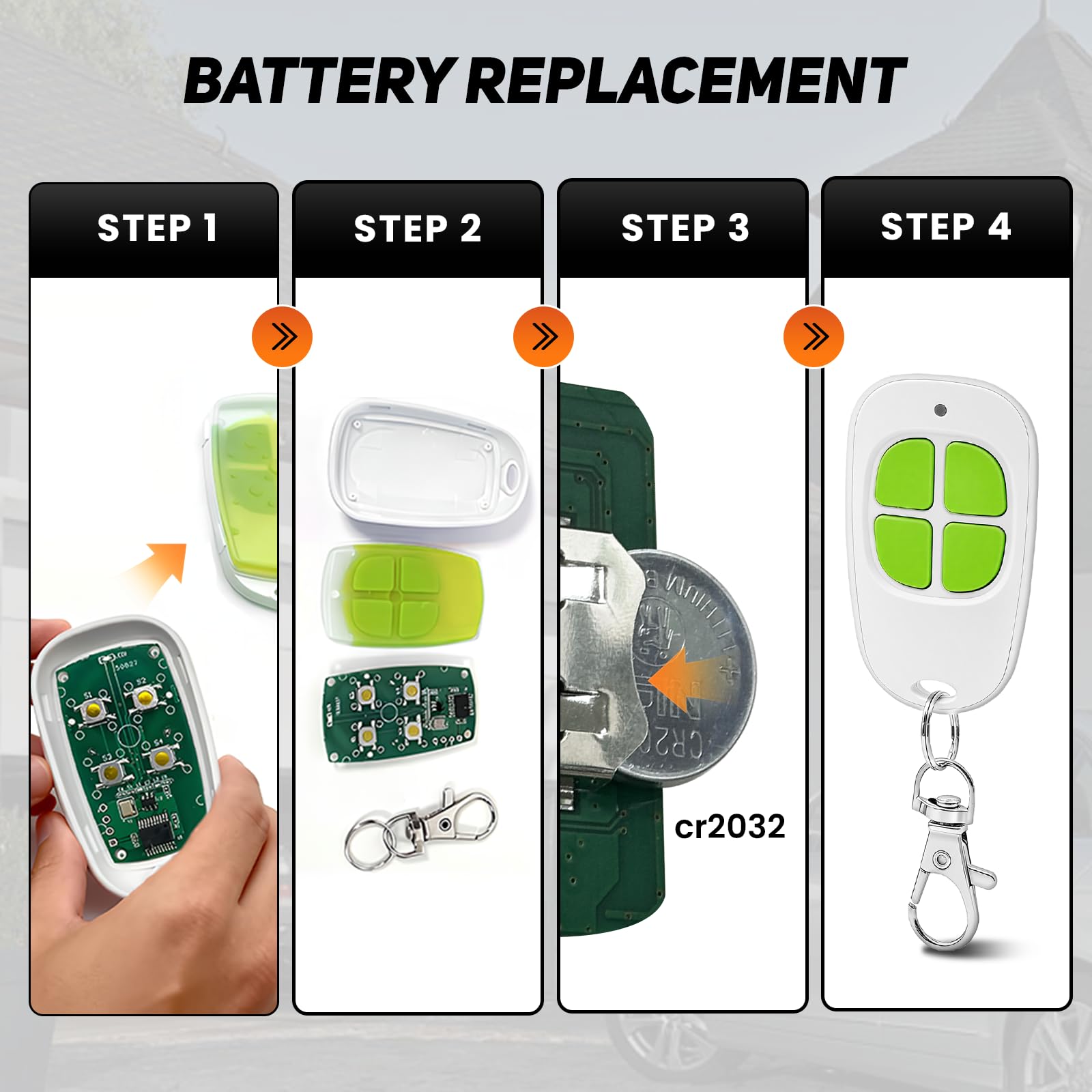 433,92 MHz Télécommande,AAM0094 AAM0121 AAM0135 AAM0133 AAM0085 Telecommande Portail, 4 canaux Bip Portail Porte De Garage,Lot de 2 - 4