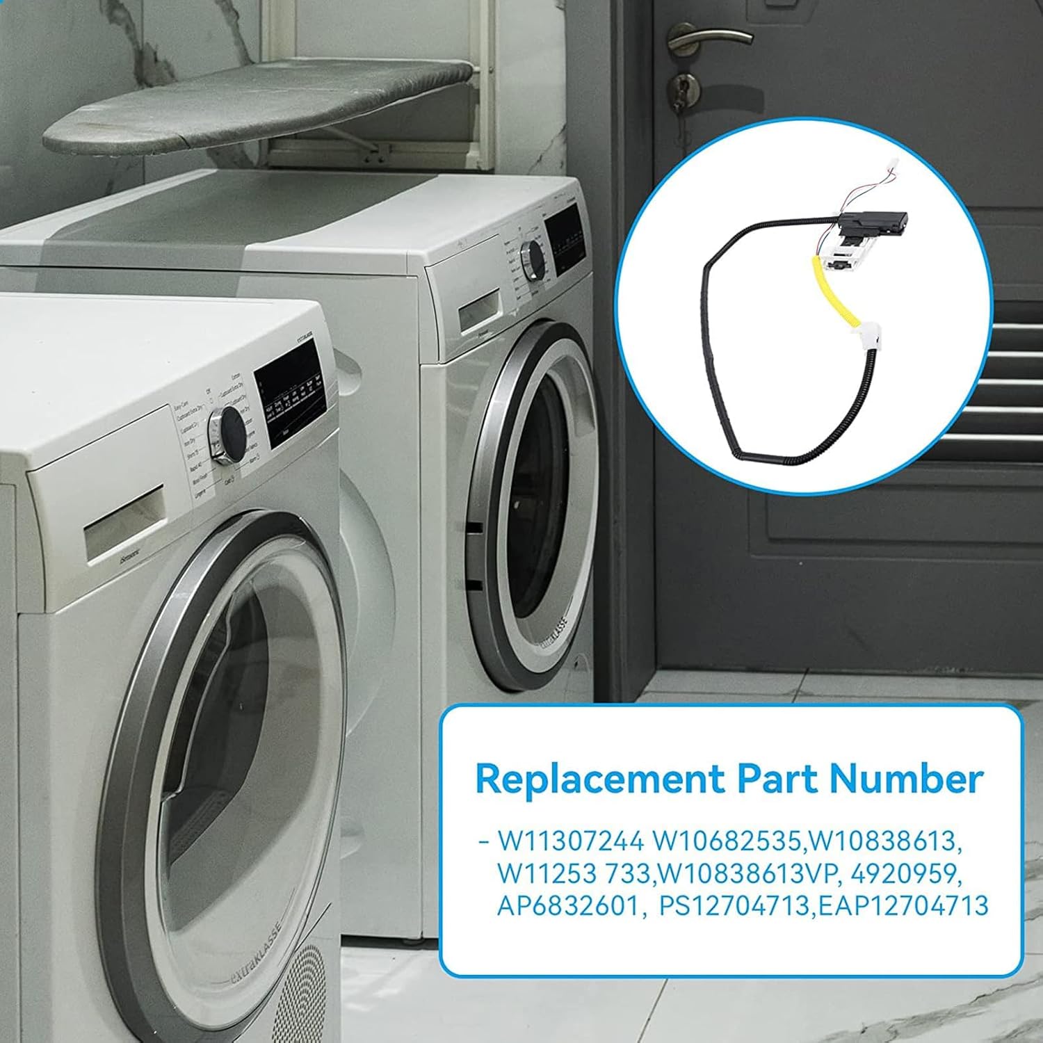 Washer Lid Lock SwitchsWashing Machine Part Appliance Replacement Accessory Compatible For AP6832601 W10838613 W11307244 Home Appliance Lid Switchs Commercial Prevents Washer Lid From Opening Repairs