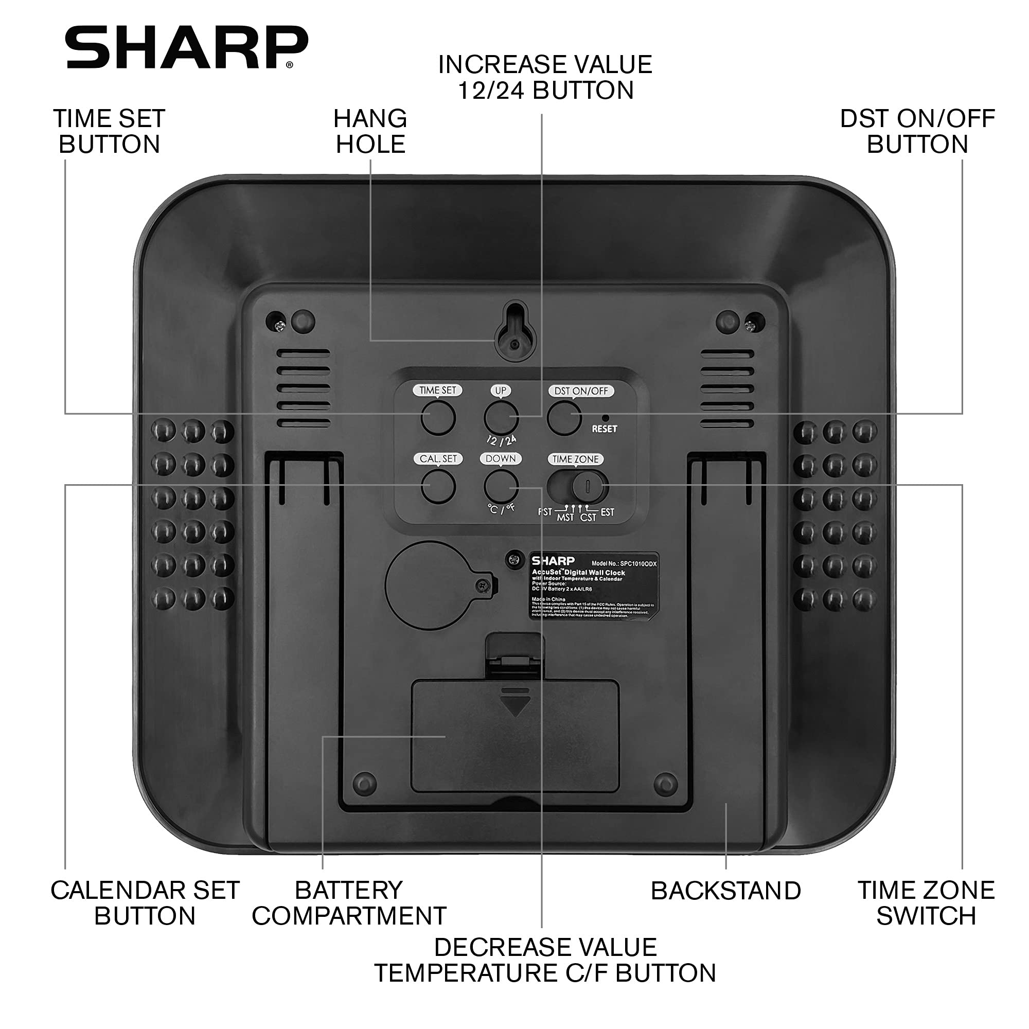 Sharp AccuSet Selfset Analog Wall Clock Automatic Smart Clock, Never
