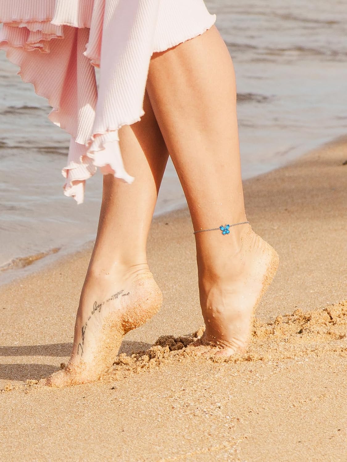 Custom4U Personalized Infinity Ankle Bracelets for Women 925 Sterling Silver Anklet Bracelet Endless Love Symbol Birthstone Charm Adjustable Foot Chain Jewelry Mothers Day Gifts for Mom Wife Women Her - Image 2