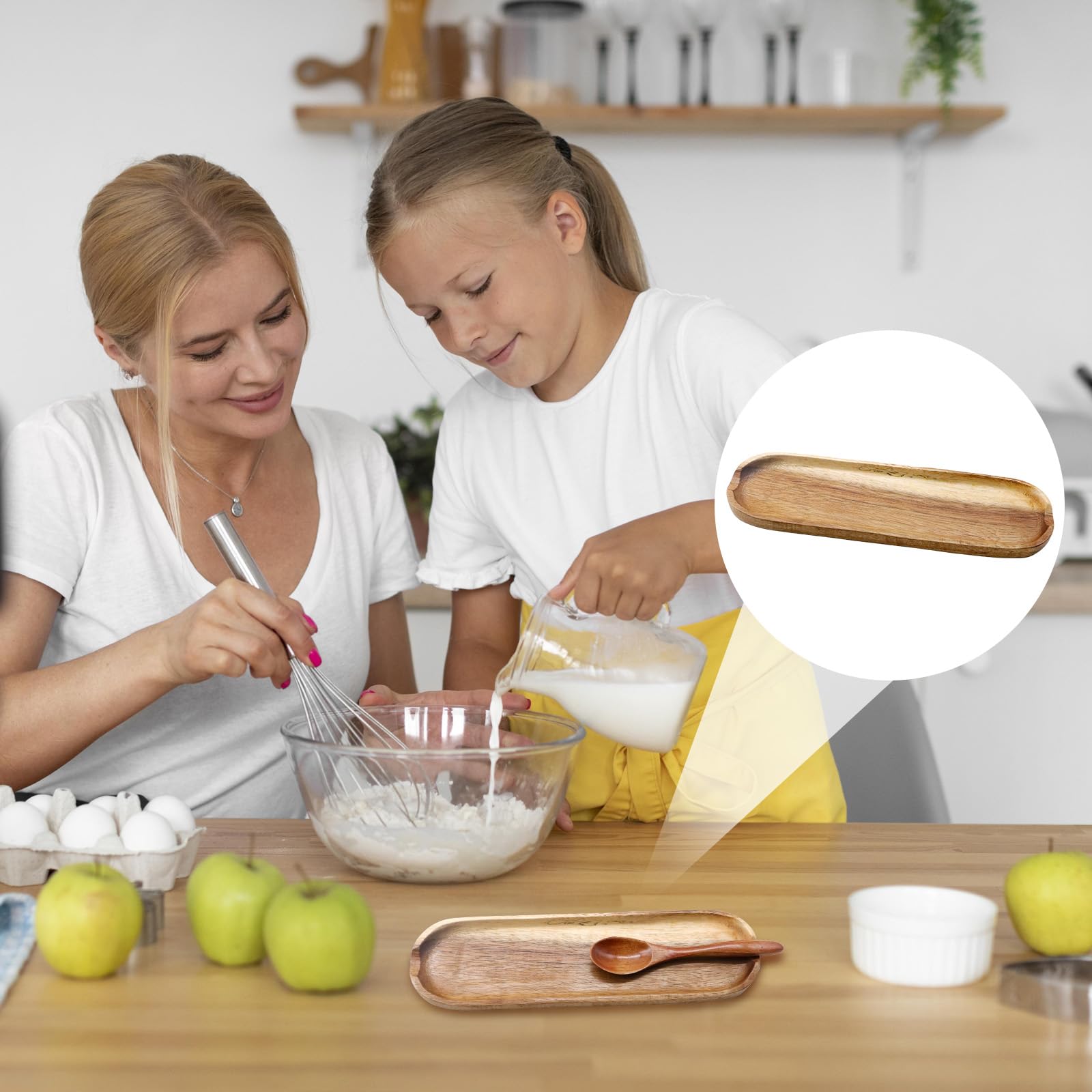 KASURE Repose-Cuillère en Bois Support Naturel pour Ustensiles de Cuisine Spatules Cuillères Couverts