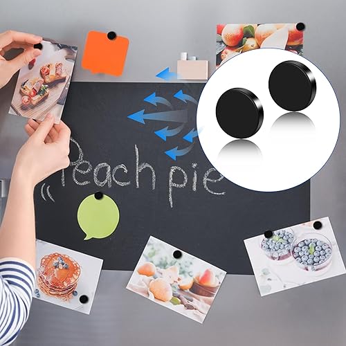 Miniatura 52 de Imanes para refrigerador, 50 unidades, redondos y pequeños, de neodimio de 0.39 x 0.12 pulgadas, para pizarra blanca, manualidades, bricolaje