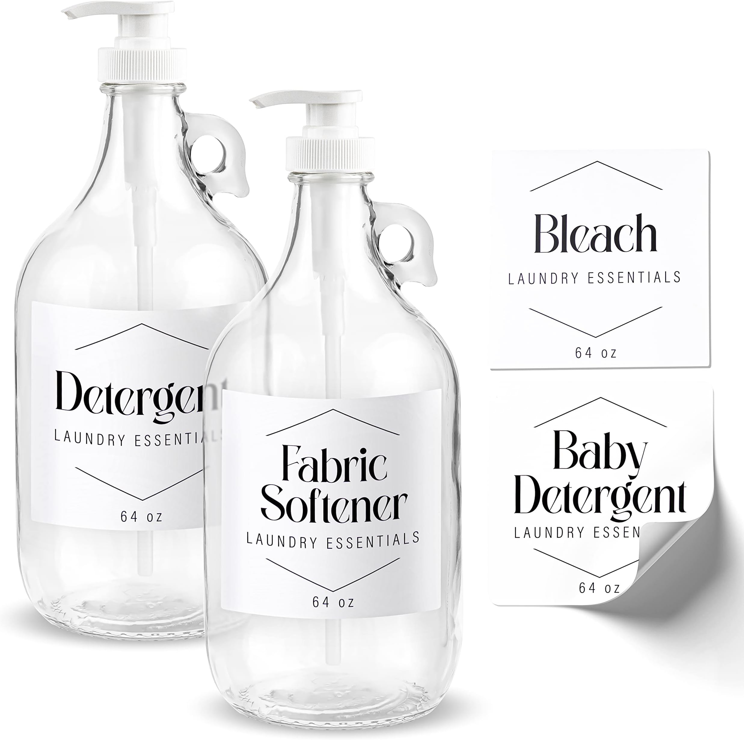 Amazon.com: TTDMK 2 Pcs Glass Liquid Laundry Dispenser Set, Half Gallon ...