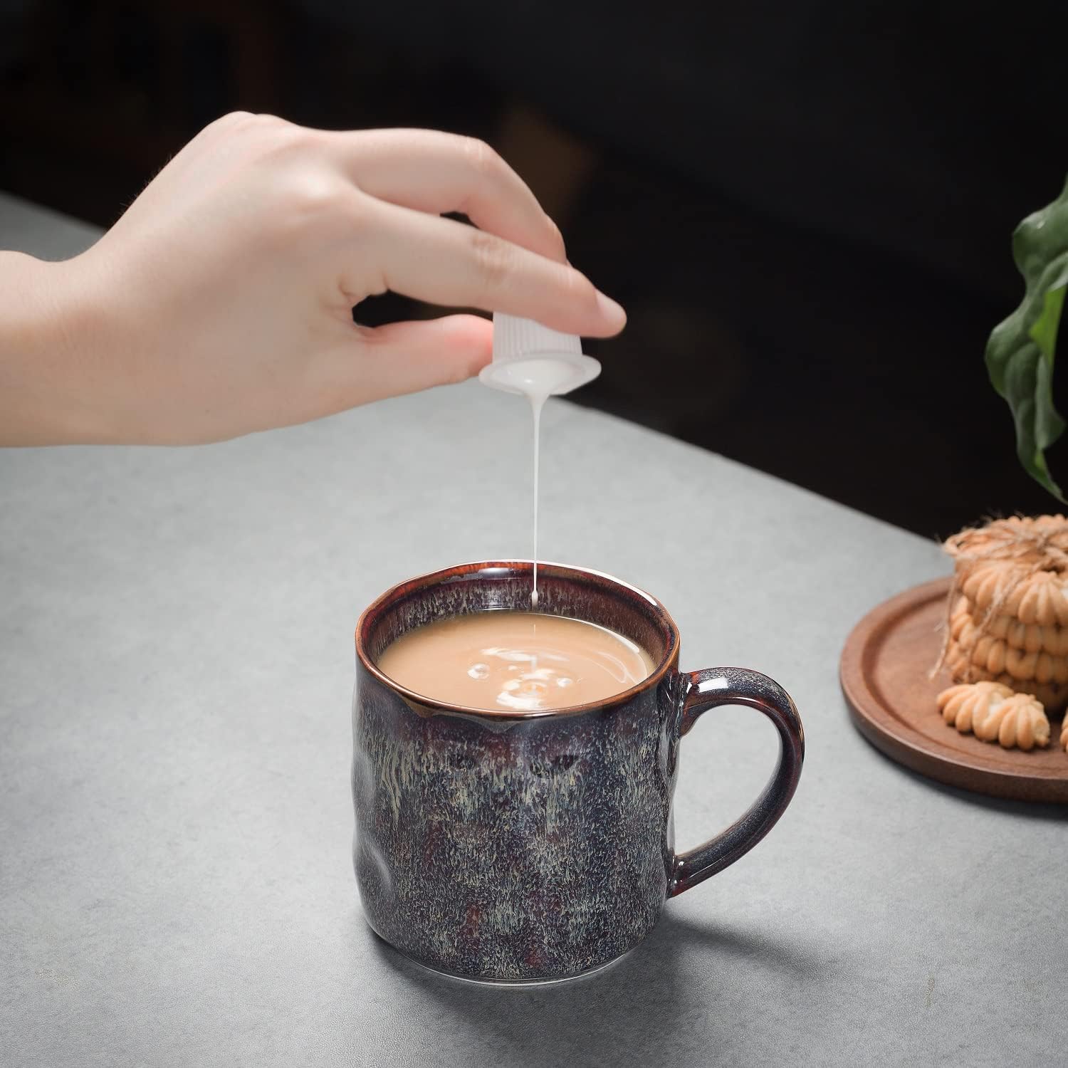 Ceramic Coffee Mugs - 12 Ounces Ceramic Mugs - Tea Cups with Handle - Funny Cappuccino Cups - Dishwasher Safe, Set of 4