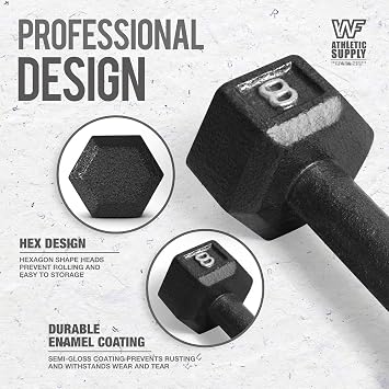 WF Athletic Supply 200Lb Dumbbell Set, 10-30Lb Dumbbell Set with Two-Tier Storage Rack for Muscle Toning, Strength Building & Weight Loss - Multiple Choices Available