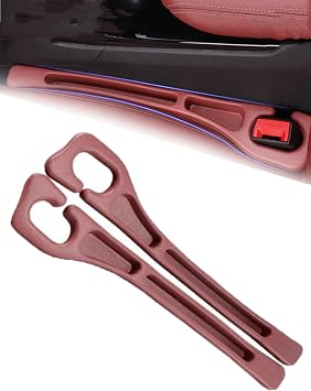 2PCS Dual Slot Car Seat Gap Organizer with Seat Belt Holes, Stopping Phone Key from Falling, Car Seat Gap Fillers, Car Seat Gap Plug with Storage Slot, Fit Car Suv Truck Red