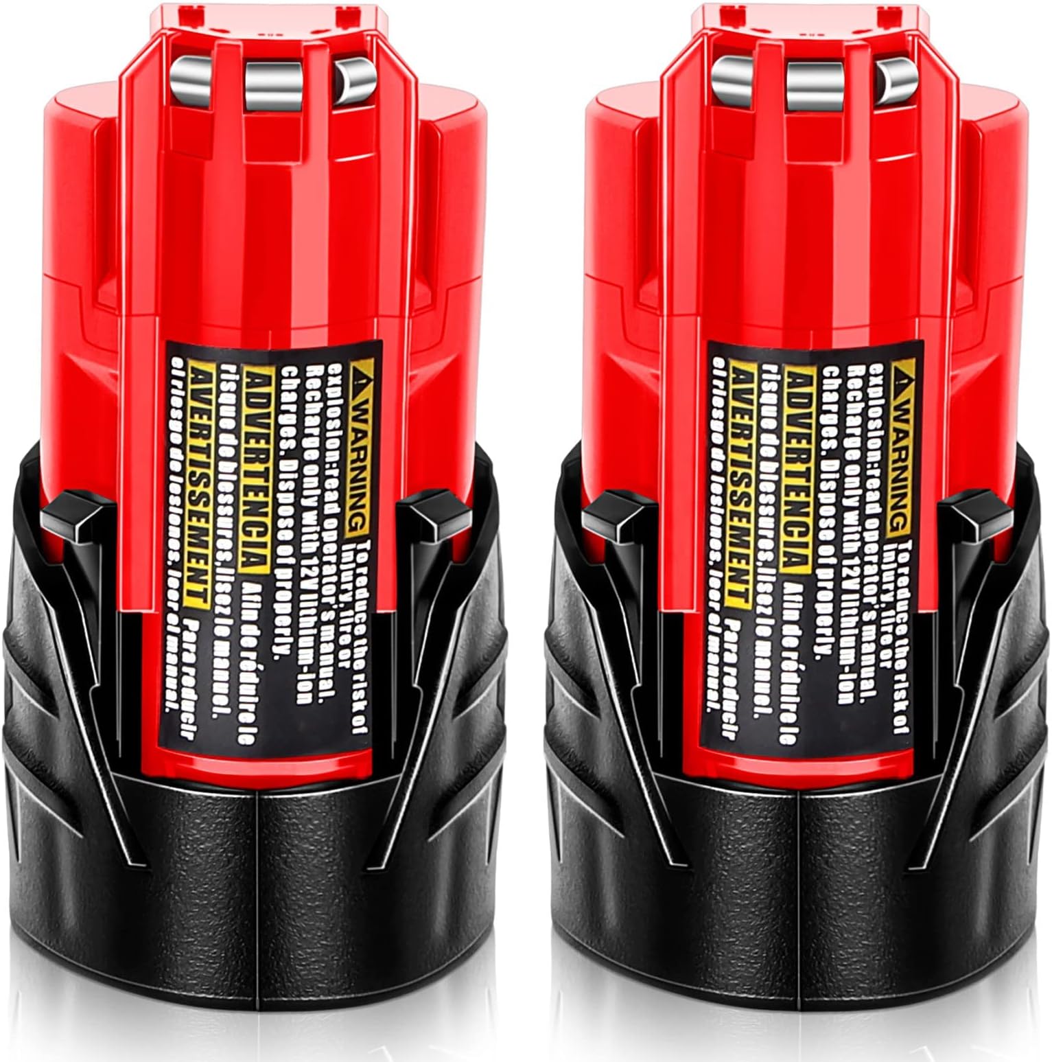 2 Pack Upgraded Version 3.0Ah 12V Replacement for Milwaukee M12 Battery Lithium 48-11-2401 48-11-2402 48-11-2411 48-11-2420 48-11-2440 Cordlees Power Tools
