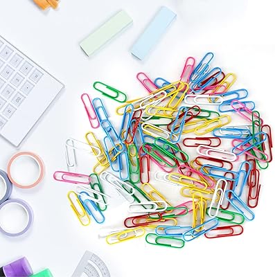 FOSKA Securely Held Vinyl Coated Assorted Colors 100Pcs 2 Inch Large Paperclips Great For Office - View #10