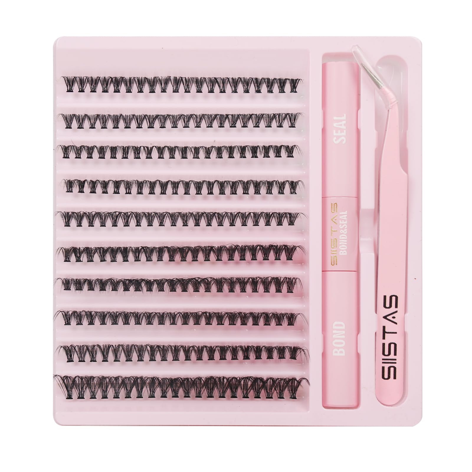 DIY Lash Extension Kit,200pcs Lash Clusters Individual Lashes Eyelash Extension Kit D Curl Volume Cluster Eyelashes with Lash Bond and Seal and Lash Tweezers,Application at Home Lash Extension Kit(30D - Image 3