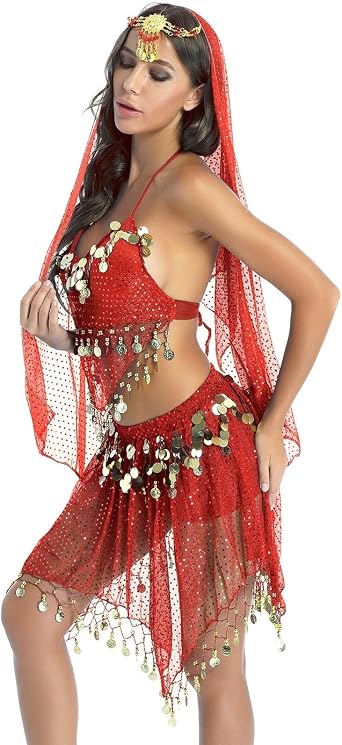 Belly Dancer Outfit Belly Dancing Costume Sets Dance Suit Performing Dress Bellydance