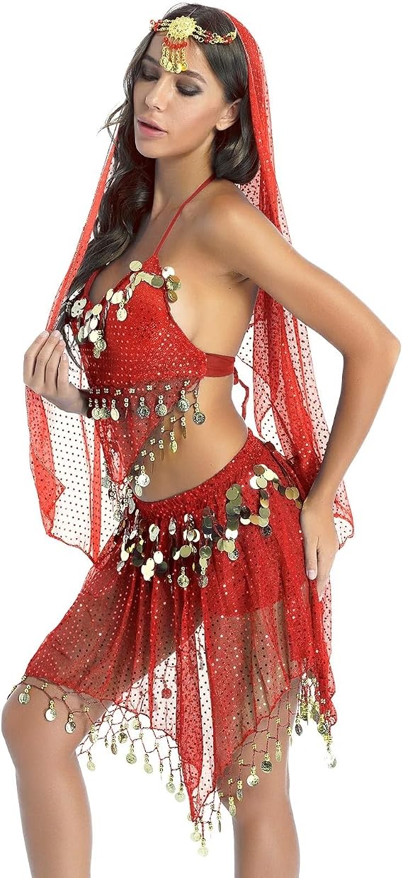 Belly Dancer Outfit Belly Dancing Costume Sets Dance Suit Performing Dress Bellydance