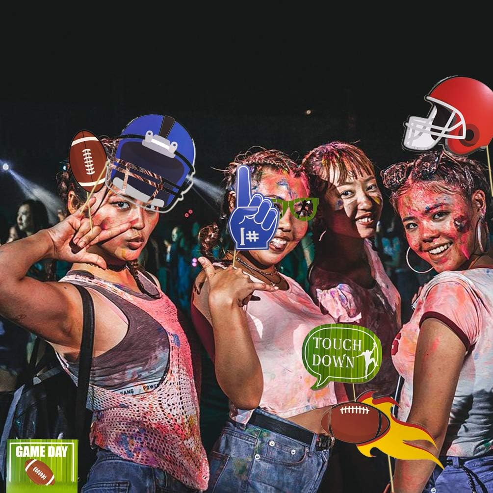 23pcs Sport Theme American Football Photo Booth Props Game Day Football Touchdown Party Supplies Tailgate Cutouts for Kids Boys Birthday Party,Super Bowl Party Decorations - Image 2