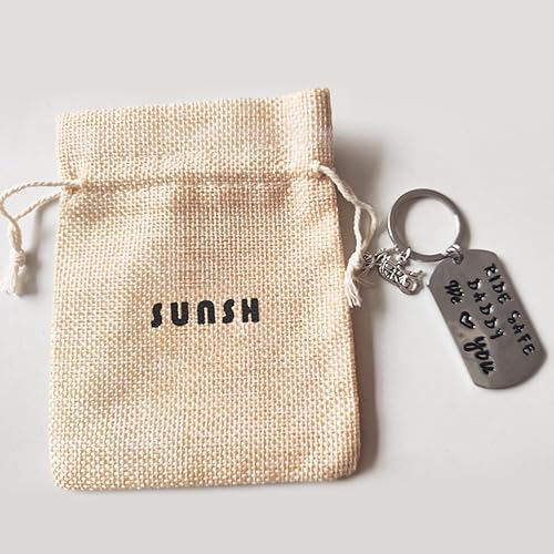 Miniatura 6 de SUNSH Ride Safe Daddy - Llavero con texto en inglés We Love You para hombres, papá, motero, motociclista, regalos para padre de hijahijo, plateado