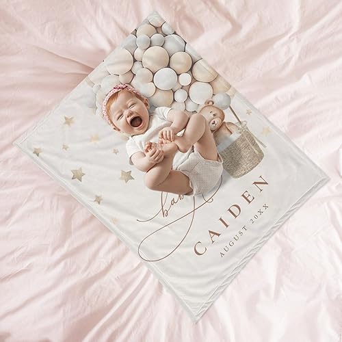Miniatura 4 de Manta de bebé personalizada con nombre, mantas personalizadas de oso para niñas, regalos para bebés, productos para bebés, mantas súper suaves para